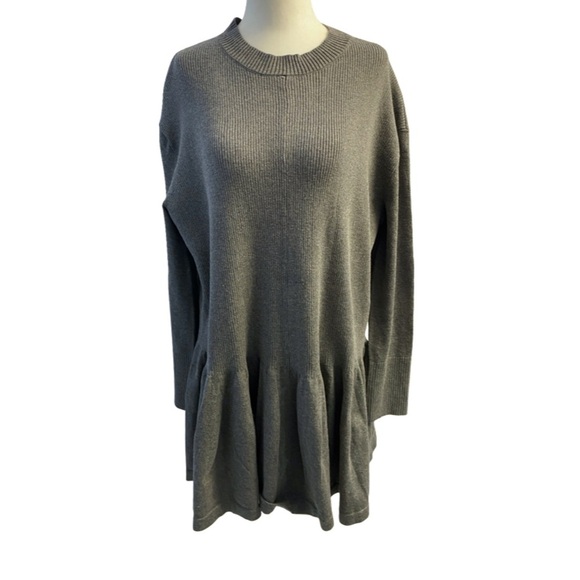 Free People Time On My Side Mini Sweater Dress Dark Heather Grey Size XS NWT - Picture 10 of 17
